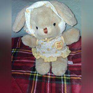 HEART TO HEART Stuffed Rabbit Heartbeat Works! 1985 Vintage